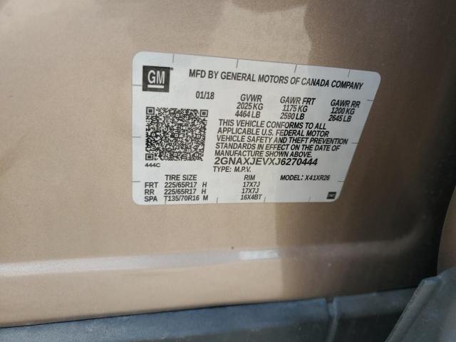 2018 CHEVROLET EQUINOX LT - 2GNAXJEVXJ6270444