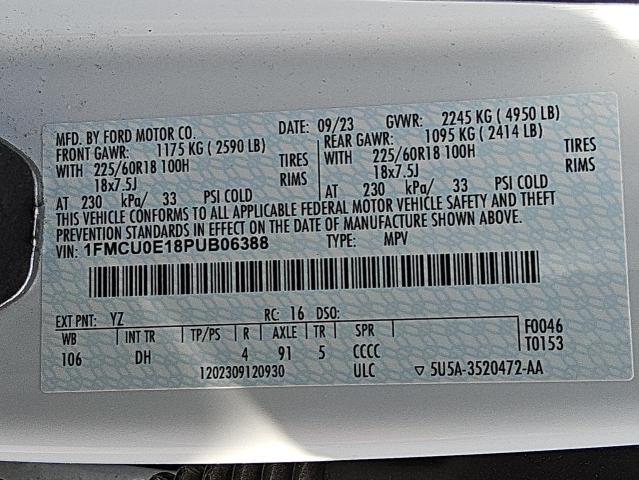 2023 FORD ESCAPE 1FMCU0E18PUB06388