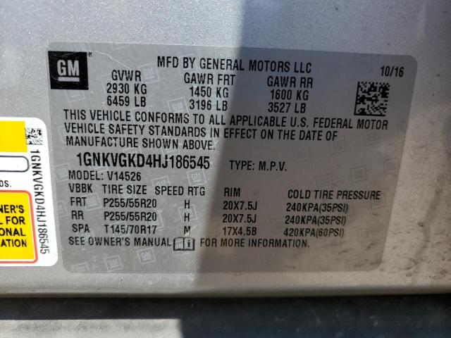 2017 CHEVROLET TRAVERSE 1GNKVGKD4HJ186545
