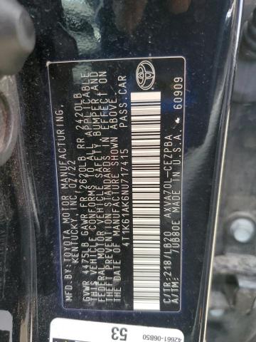 2022 TOYOTA CAMRY XSE 4T1K61AK6NU717415