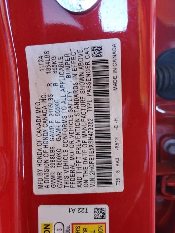 2025 HONDA CIVIC SI 2HGFE1E5XSH473362
