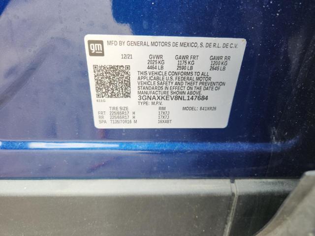 2022 CHEVROLET EQUINOX LT - 3GNAXKEV8NL147684