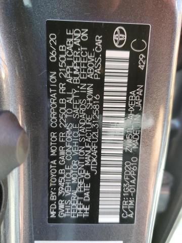 2020 TOYOTA PRIUS L JTDKARFU2L3125816