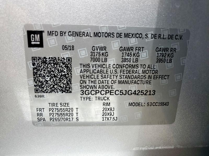 2018 CHEVROLET SILVERADO C1500 CUSTOM #3301923450