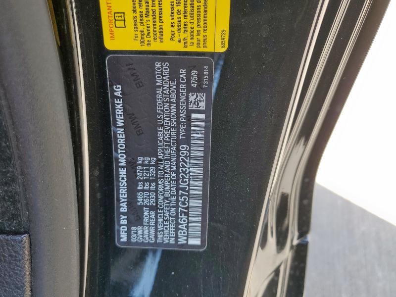 2018 BMW 650 XI WBA6F7C57JG232299