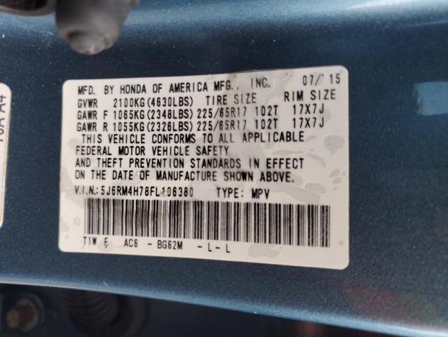 2015 HONDA CR-V EXL 5J6RM4H78FL106380