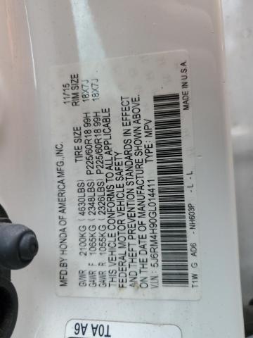 2016 HONDA CR-V TOURI - 5J6RM4H90GL014411