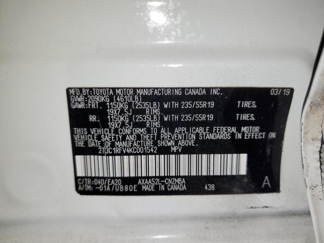 2019 TOYOTA RAV4 XLE P - 2T3C1RFV4KC001542