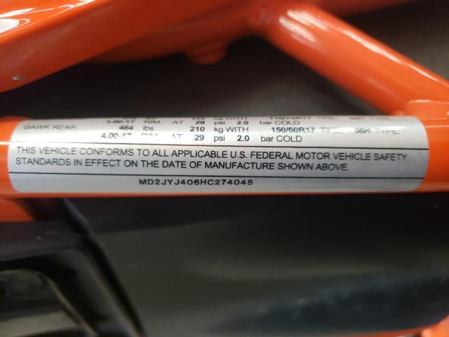 2017 KTM 390 DUKE MD2JYJ406HC274045