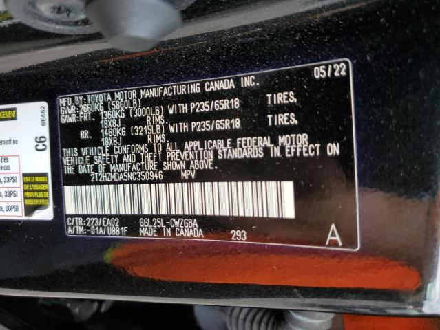 2022 LEXUS RX 350 2T2HZMDA5NC350946