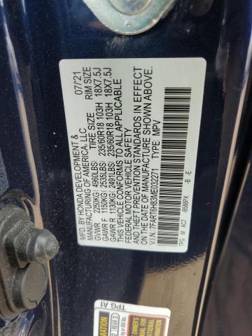 2021 HONDA CR-V EXL 7FART6H83ME032271