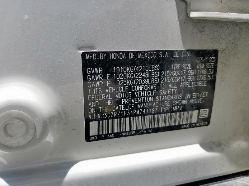 2023 HONDA HR-V LX 3CZRZ1H34PM741187