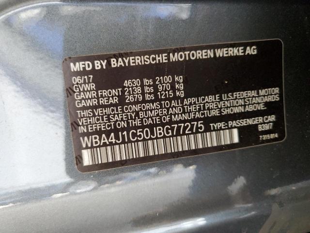 2018 BMW 430I GRAN WBA4J1C50JBG77275