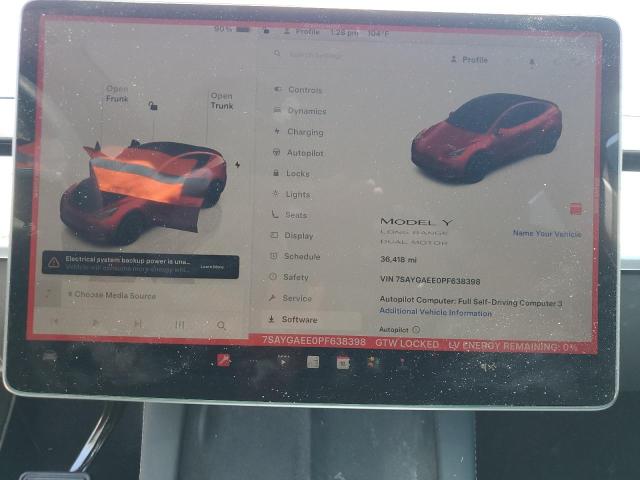2023 TESLA MODEL Y 7SAYGAEE0PF638398