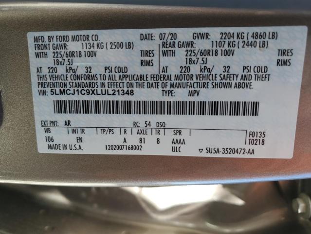 2020 LINCOLN CORSAIR 5LMCJ1C9XLUL21348