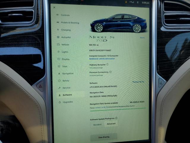 2015 TESLA MODEL S 5YJSA1E20FF118467