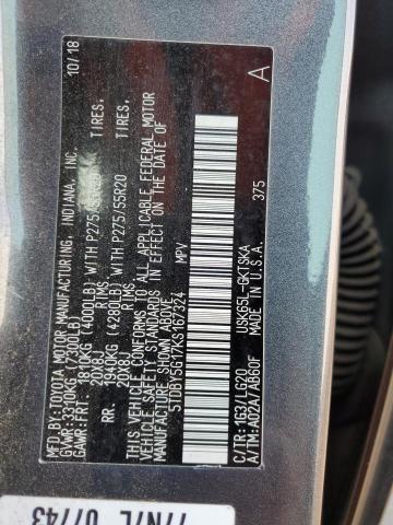 2019 TOYOTA SEQUOIA SR5 5TDBY5G17KS167324