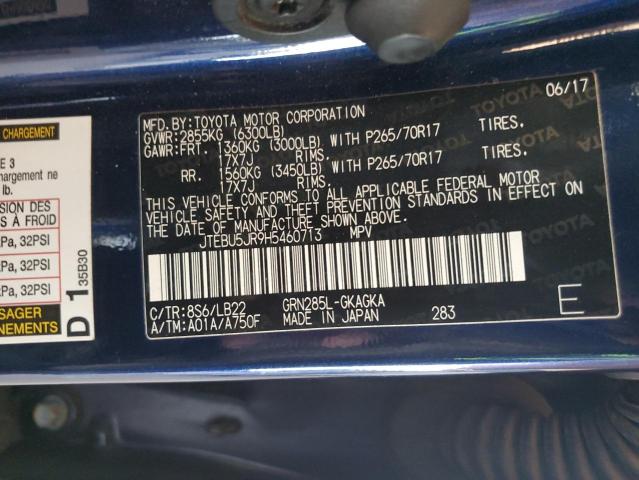 2017 TOYOTA 4RUNNER SR - JTEBU5JR9H5460713