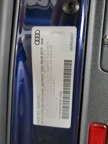 2019 AUDI A4 PREMIUM WAUENAF43KN014534