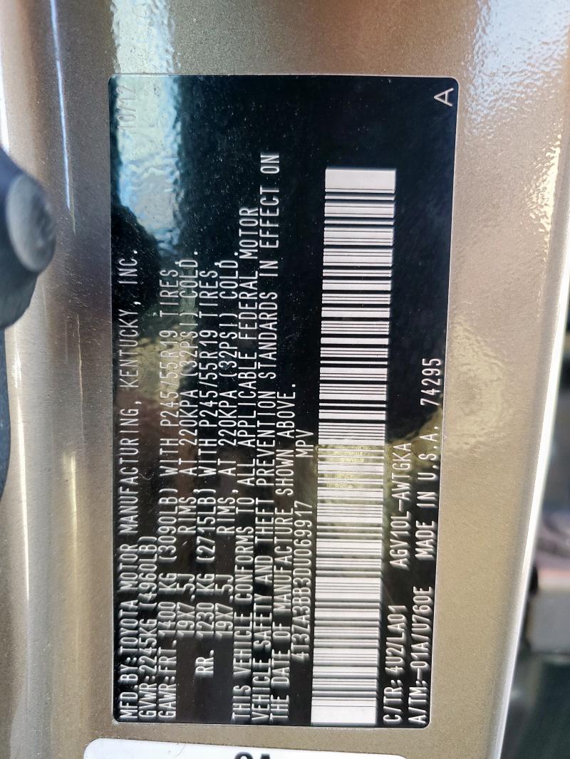 2013 TOYOTA VENZA LE - 4T3ZA3BB3DU069917