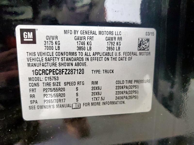 2015 CHEVROLET SILVERADO 1GCRCPEC8FZ287120