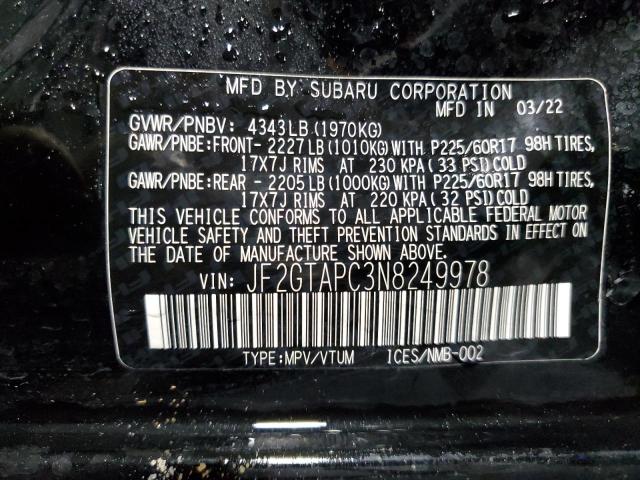 2022 SUBARU CROSSTREK JF2GTAPC3N8249978