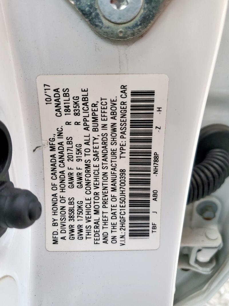 2018 HONDA CIVIC SI - 2HGFC1E50JH700398
