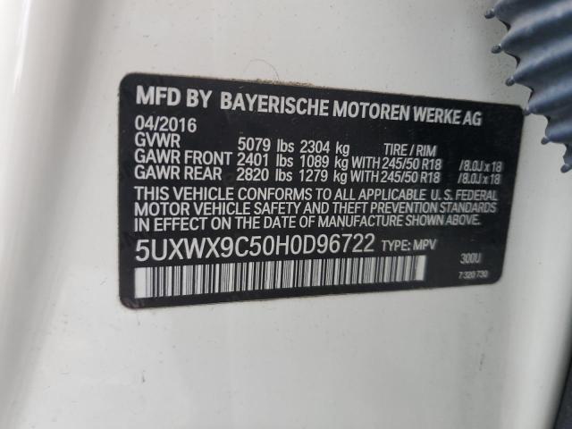 2017 BMW X3 XDRIVE2 5UXWX9C50H0D96722
