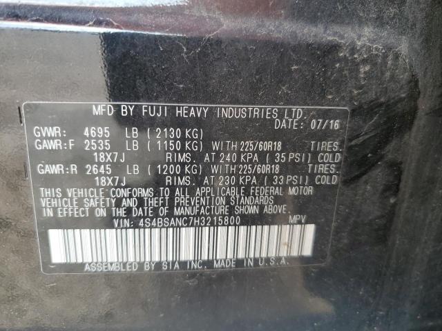 2017 SUBARU OUTBACK 2.5I LIMITED - 4S4BSANC7H3215800
