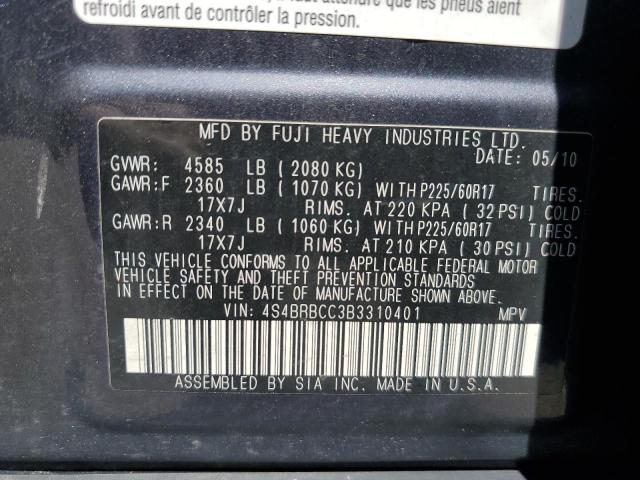 2011 SUBARU OUTBACK 2. - 4S4BRBCC3B3310401