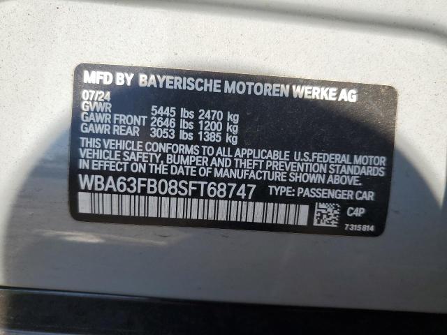 2025 BMW M440XI GRA WBA63FB08SFT68747