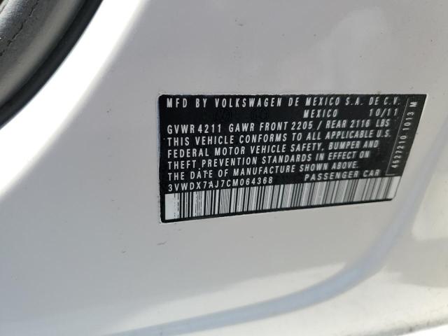 2012 VOLKSWAGEN JETTA SE - 3VWDX7AJ7CM064368