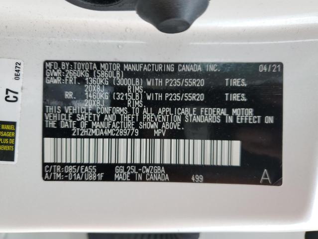 2021 LEXUS RX 350 2T2HZMDA4MC289779