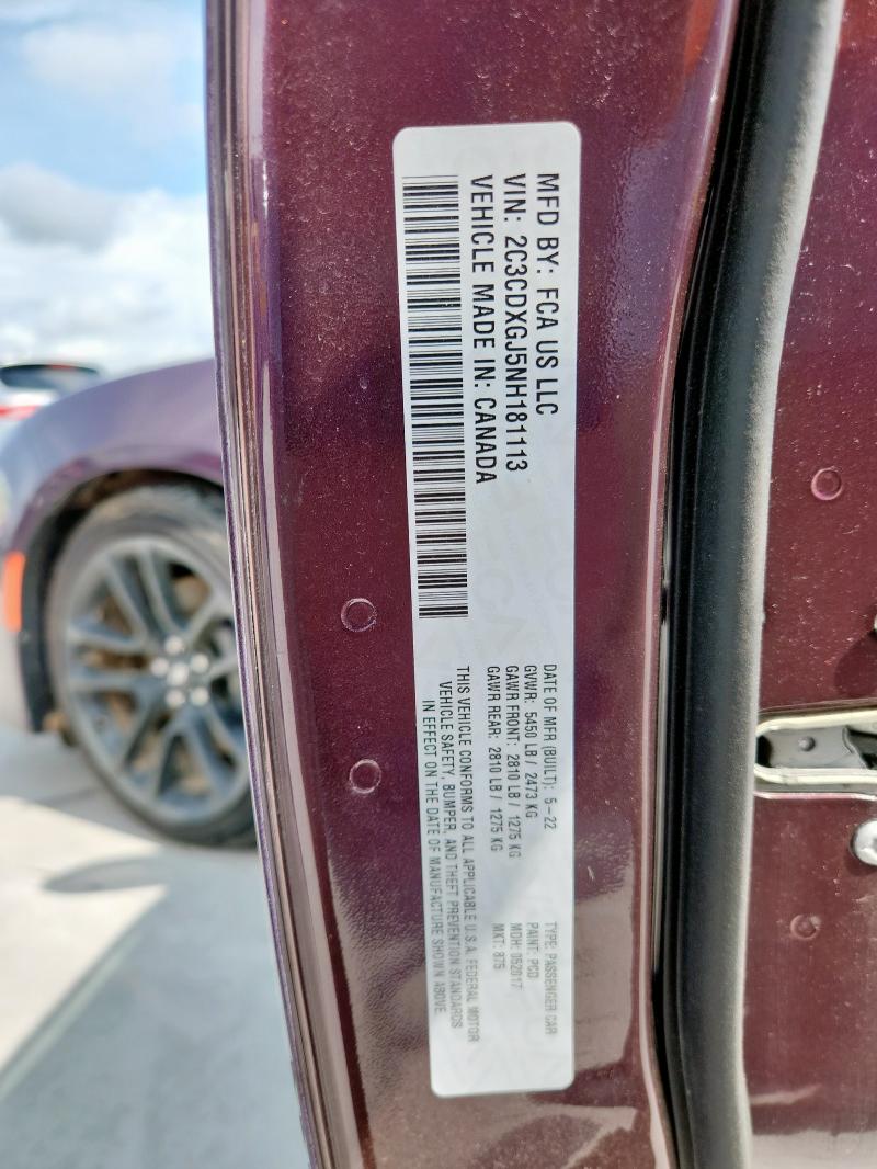 2022 DODGE CHARGER SC 2C3CDXGJ5NH181113
