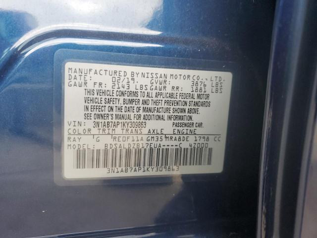 2019 NISSAN SENTRA S 3N1AB7AP1KY309863