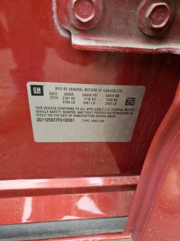 2015 CHEVROLET IMPALA LT 2G1125S37F9198361