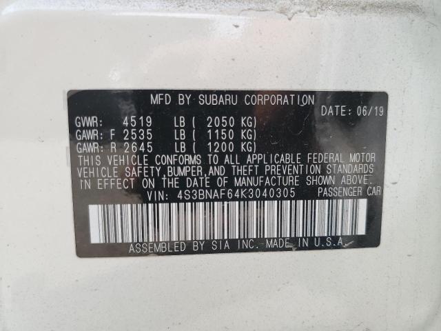 2019 SUBARU LEGACY 2.5 4S3BNAF64K3040305