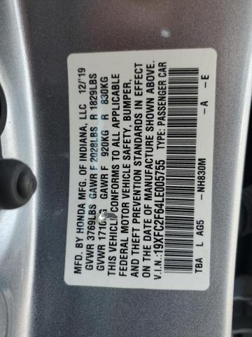 2020 HONDA CIVIC 19XFC2F64LE005755