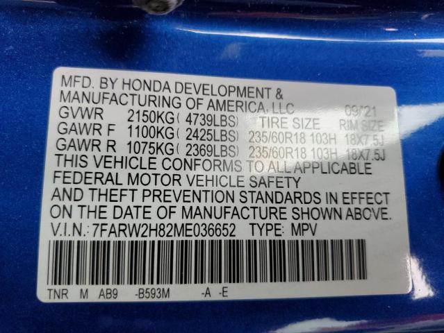 2021 HONDA CR-V EXL - 7FARW2H82ME036652