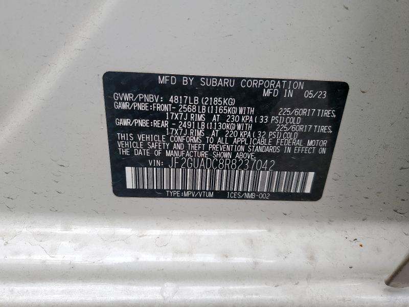 2024 SUBARU CROSSTREK PREMIUM JF2GUADC8R8237042