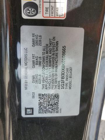 2019 CHEVROLET CAMARO LS 1G1FB3DX8K0108665