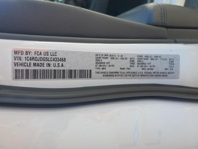 2020 DODGE DURANGO GT 1C4RDJDG5LC433468