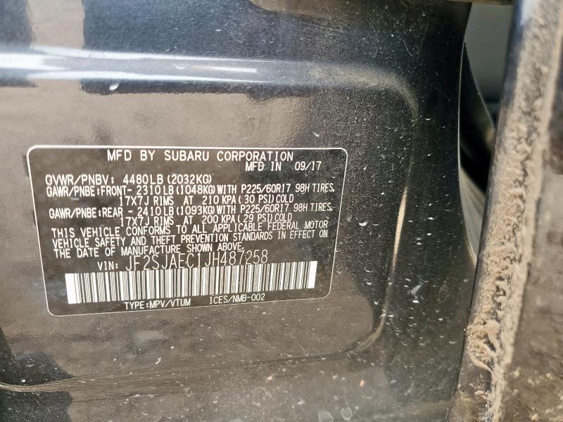 2018 SUBARU FORESTER 2 JF2SJAEC1JH487258