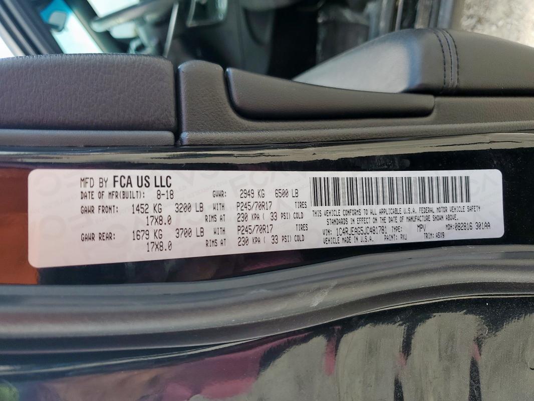 2018 JEEP GRAND CHER 1C4RJEAG5JC481781