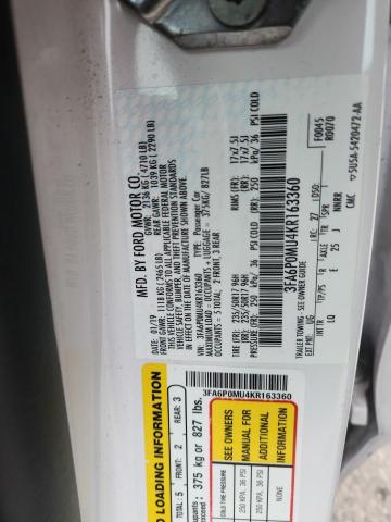 2019 FORD FUSION SEL 3FA6P0MU4KR163360
