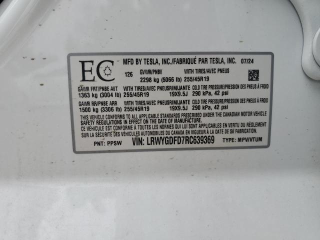 2024 TESLA MODEL Y LRWYGDFD7RC639369