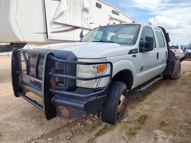FORD F350 SUPER 2014 white crew cha diesel 1FD8W3HT5EEB76310 photo #1