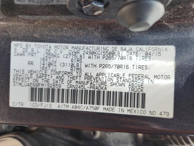 3TMLU4EN9FM192859 2015 TOYOTA TACOMA
