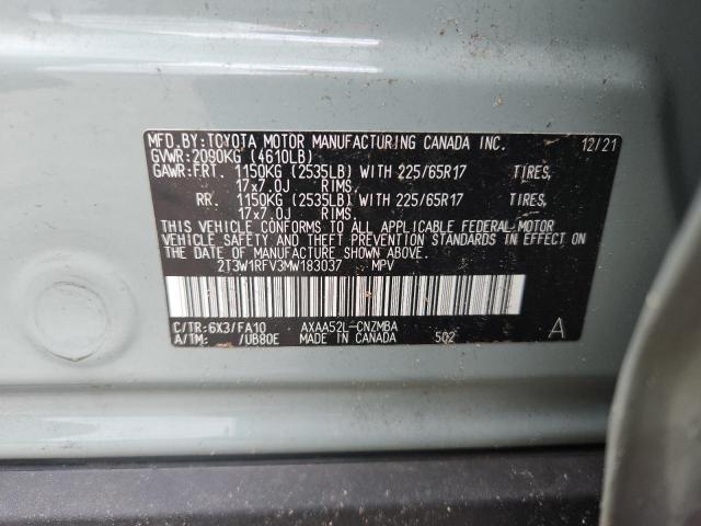 2021 TOYOTA RAV4 XLE 2T3W1RFV3MW183037