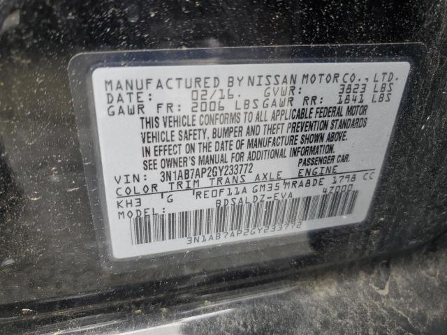 2016 NISSAN SENTRA S 3N1AB7AP2GY233772
